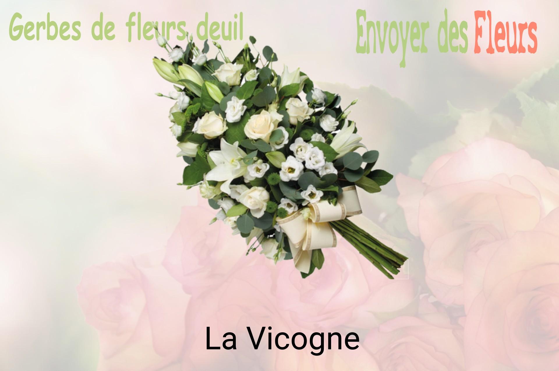 Gerbe de fleurs de deuil livrée à La Vicogne